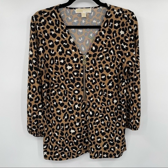 MICHAEL Michael Kors Tops - Michael Michael Kors Leopard Print Knit Blouse